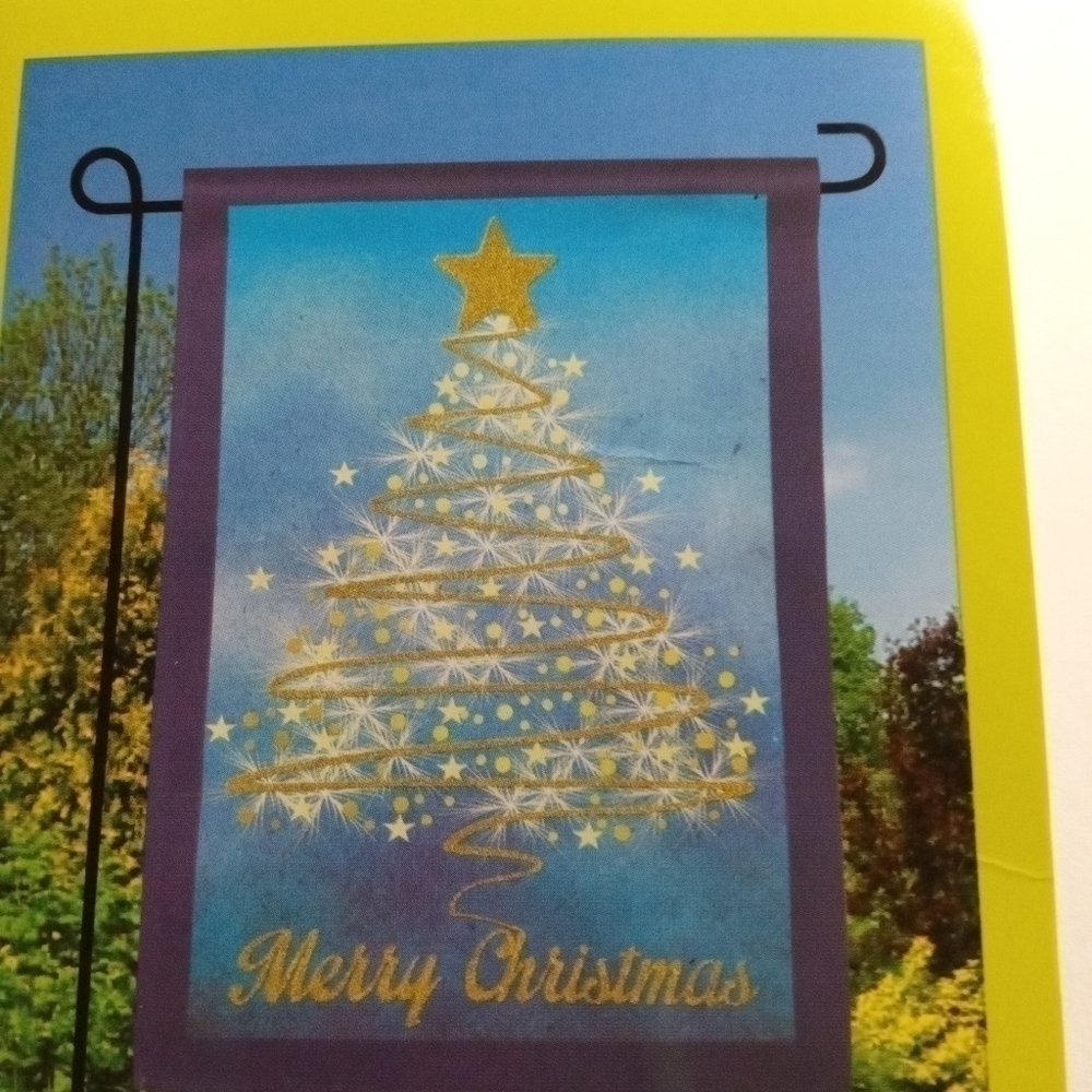 Holiday Meadow Creek Suede Garden Flag 12.5x18"  Double sided, "Gold Chr…